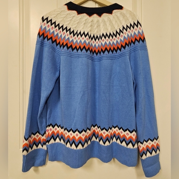 COPY - charterclub fair isle print knit crochet sweater blue size XL - Picture 5 of 9